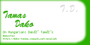 tamas dako business card